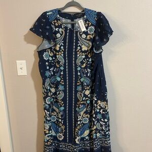 Lane Bryant Navy Paisley Maxi Dress